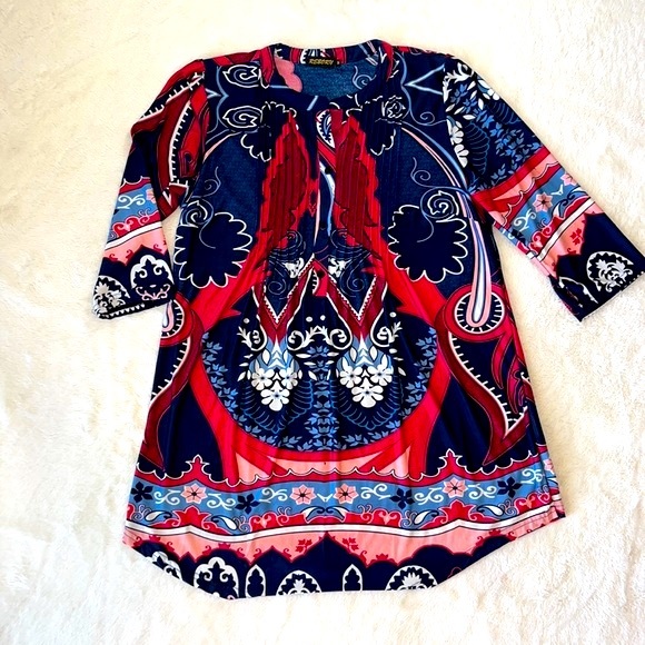Dressy Boutique Pattern Tunic, Size M - Picture 1 of 3